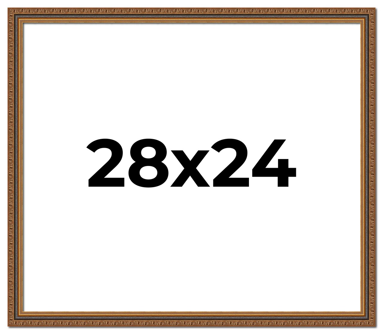 28x24 Classic Gold Picture Frame - UV Acrylic, Foam Board Backing, Hanging Hardware